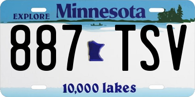 MN license plate 887TSV
