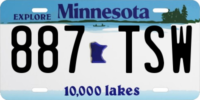 MN license plate 887TSW