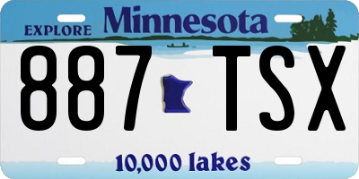 MN license plate 887TSX