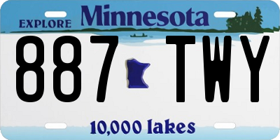 MN license plate 887TWY