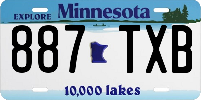 MN license plate 887TXB