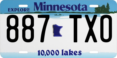 MN license plate 887TXO