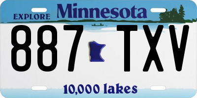 MN license plate 887TXV