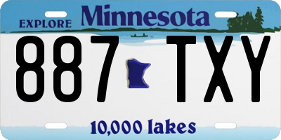 MN license plate 887TXY