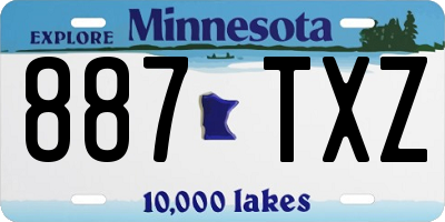 MN license plate 887TXZ