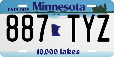 MN license plate 887TYZ