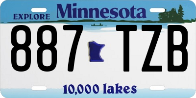 MN license plate 887TZB