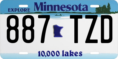 MN license plate 887TZD