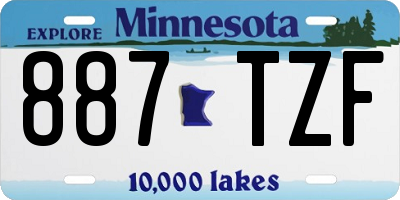 MN license plate 887TZF