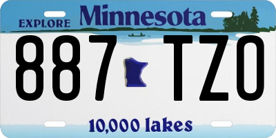 MN license plate 887TZO