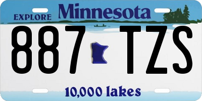 MN license plate 887TZS