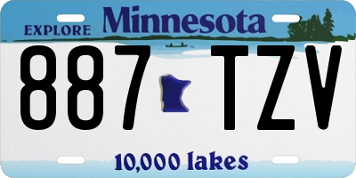 MN license plate 887TZV