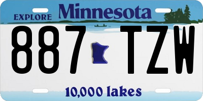 MN license plate 887TZW