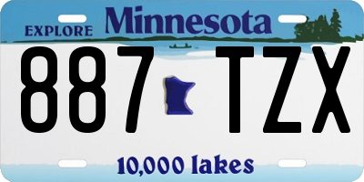 MN license plate 887TZX