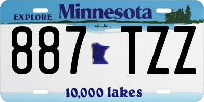 MN license plate 887TZZ