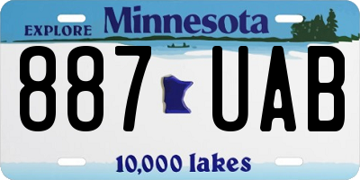 MN license plate 887UAB