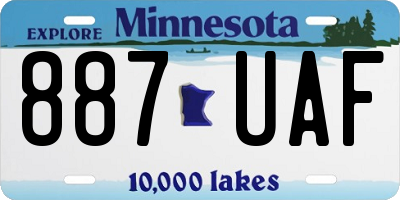 MN license plate 887UAF