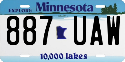 MN license plate 887UAW