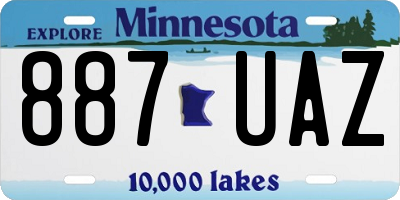 MN license plate 887UAZ