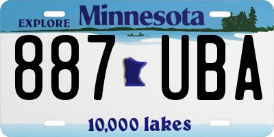 MN license plate 887UBA