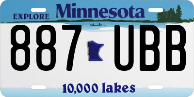 MN license plate 887UBB