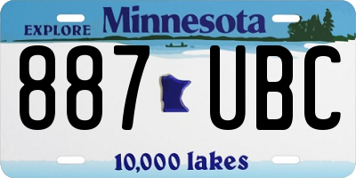 MN license plate 887UBC