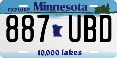 MN license plate 887UBD