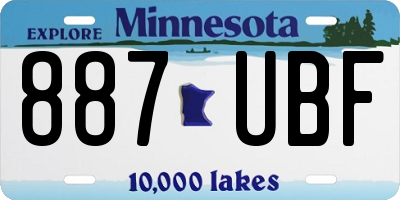 MN license plate 887UBF