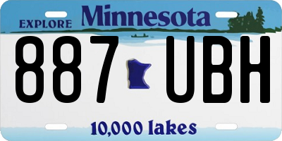 MN license plate 887UBH