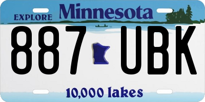 MN license plate 887UBK
