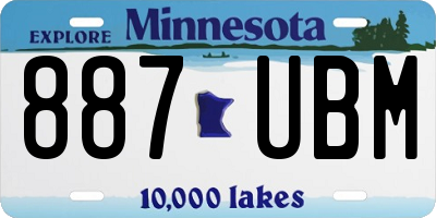 MN license plate 887UBM