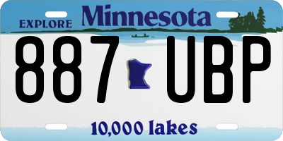 MN license plate 887UBP