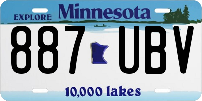 MN license plate 887UBV