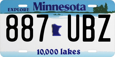 MN license plate 887UBZ