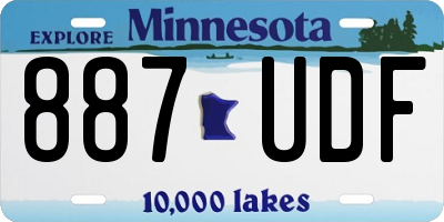 MN license plate 887UDF