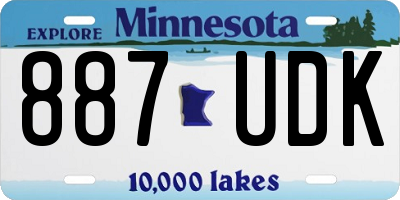 MN license plate 887UDK
