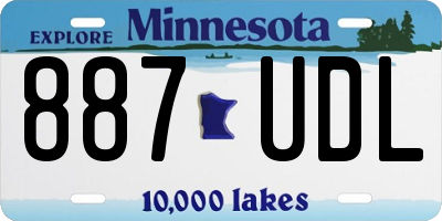 MN license plate 887UDL