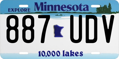 MN license plate 887UDV