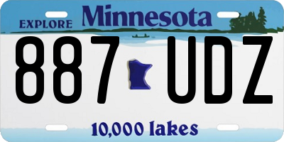 MN license plate 887UDZ