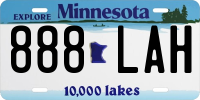 MN license plate 888LAH