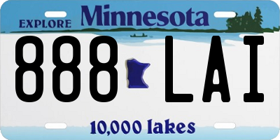 MN license plate 888LAI