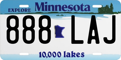 MN license plate 888LAJ