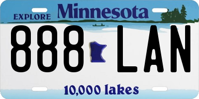 MN license plate 888LAN