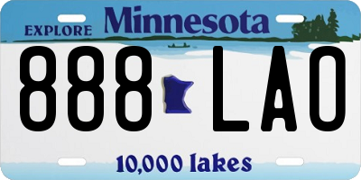 MN license plate 888LAO