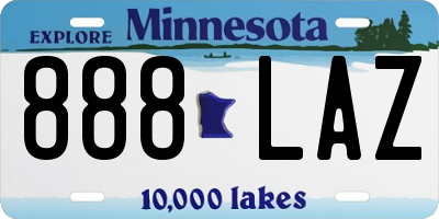 MN license plate 888LAZ