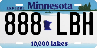 MN license plate 888LBH
