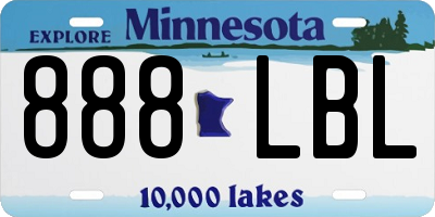 MN license plate 888LBL
