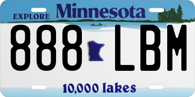 MN license plate 888LBM