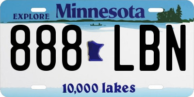 MN license plate 888LBN