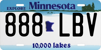 MN license plate 888LBV